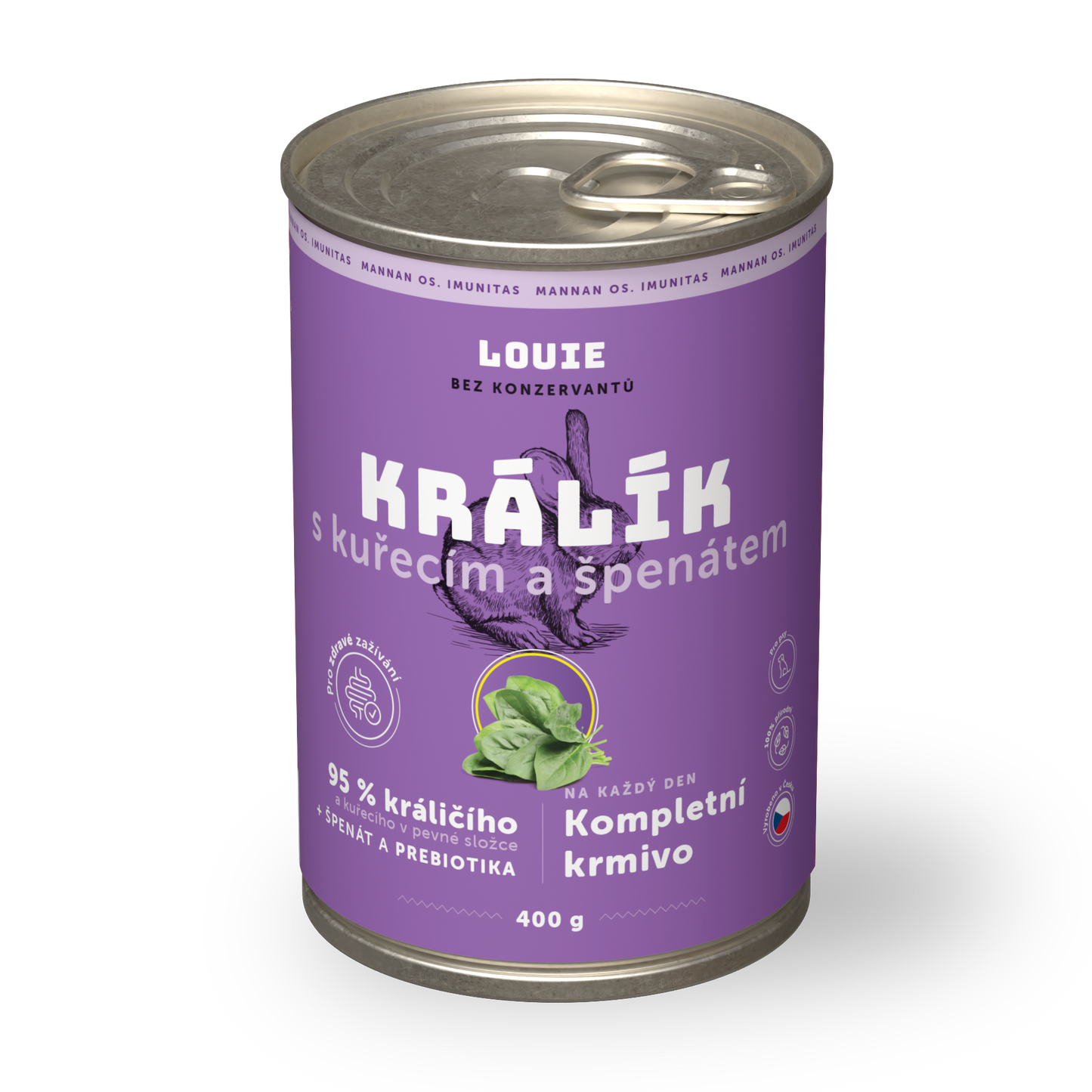 Králik s kuracím, so špenátom a prebiotikami 400g
