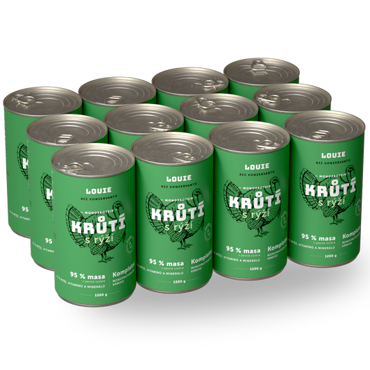 Výhodné balenie 12 ks - Morčacie s ryžou 1200g