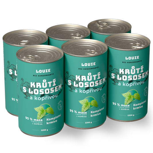 Výhodné balenie 6 ks - Morčacie s lososom a žihľavou 1200g