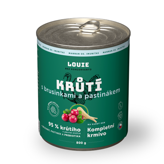 Morčacie s brusnicami, pastrnákom a prebiotikami 800 g