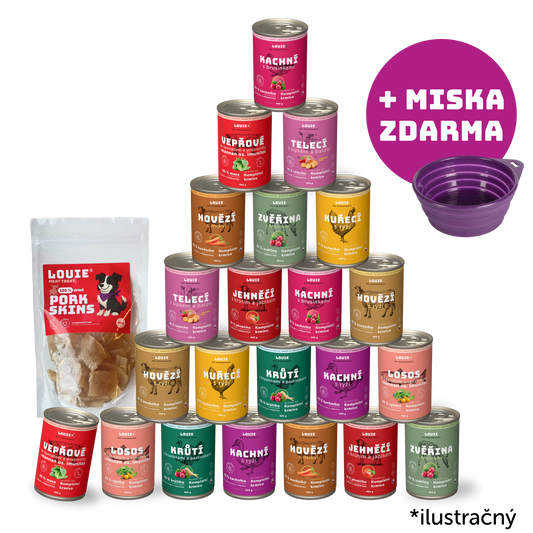 Balíček pre cestovateľov 24ks - 400g + miska zadarmo