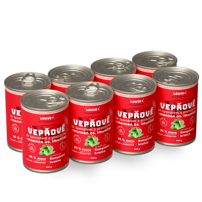 Výhodné balenie 8 ks - Bravčové so špenátom a prebiotikami 400g