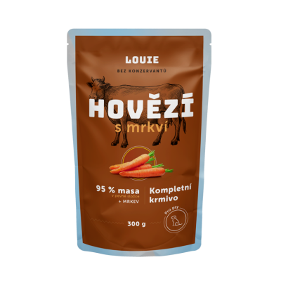 Hovädzie kapsička s mrkvou 300 g – LOUIE kompletné krmivo pre psov