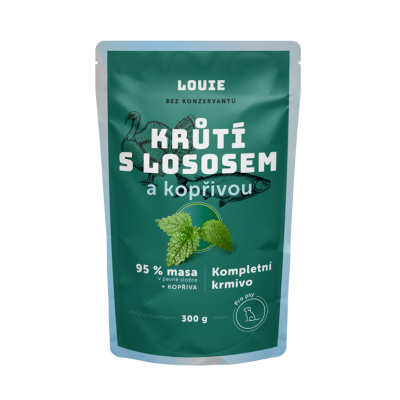 Morčacie kapsička so lososom a žihľavou 300 g – LOUIE kompletné krmivo pre psov