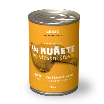 1/4 kurčaťa 100% mäso 400g - LOUIE krmivo pre psov