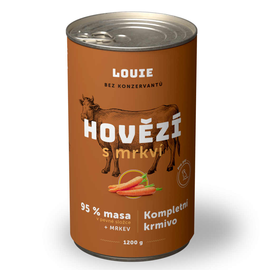 Hovädzie s mrkvou 1200 g - LOUIE kompletné krmivo pre psov