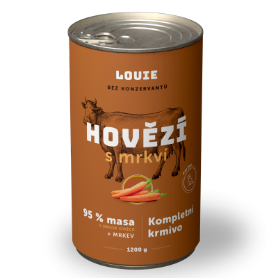 Hovädzie s mrkvou 1200 g - LOUIE kompletné krmivo pre psov